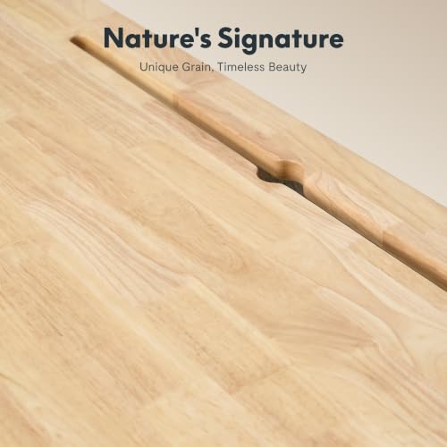 FLEXISPOT E3Q-PRO 4-Leg Standing Desk, 55"x28" Rubberwood, Natural