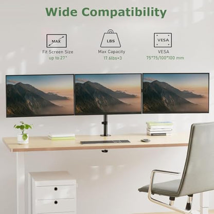 UPGRAVITY Triple Monitor Desk Mount Fits 3 Screens up to 27 inch