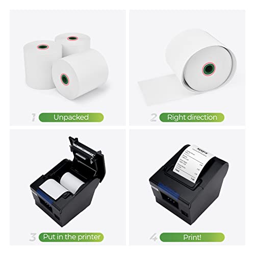 MUNBYN Thermal Paper 3 1/8 x 230ft, 10 Rolls Receipt Paper Work for Star Micronics TSP100 TSP143 Epson 80mm Receipt Printer Square POS Register, 80mm Thermal Receipt Papers, BPA Free, Plus Version - size: 3 1/8" x 230', style: 10 Rolls
