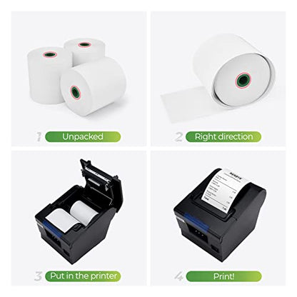 MUNBYN Thermal Paper 3 1/8 x 230ft, 10 Rolls Receipt Paper Work for Star Micronics TSP100 TSP143 Epson 80mm Receipt Printer Square POS Register, 80mm Thermal Receipt Papers, BPA Free, Plus Version - size: 3 1/8" x 230', style: 10 Rolls