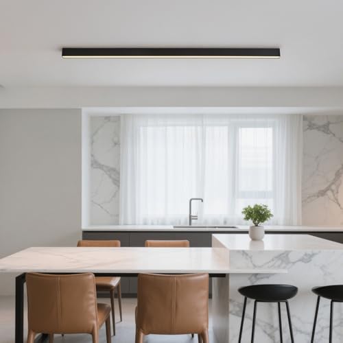 Black ceiling light LED, used for living room, bedroom, hallway, kitchen, - size: 78.7IN