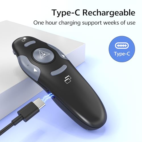 Wireless PowerPoint Presentation Clicker with Protective Storage Case - style: Red Laser