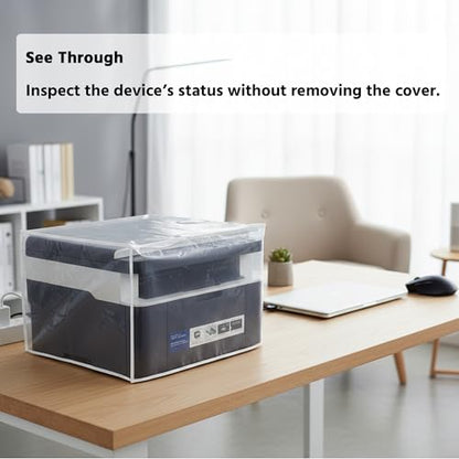 Printer Dust Cover Case Water Proof Protective Clear Transparent jacket,compatible with HP, EPSON,CANON, BROTHER, PIXMA Officejet - size: 15W x15D x11H