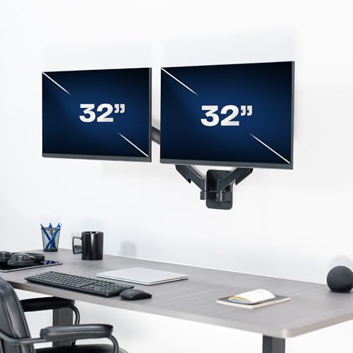 VIVO Height Adjustable Mechanical Extended Arm Dual Monitor Wall Mount Full Motion Articulating, Fits 2 Screens 17 to 32 inches, Black, MOUNT-V002G - size: Up to 32", style: Dual Mount
