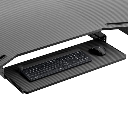 EUREKA ERGONOMIC Adjustable Keyboard Tray Under Desk, 28x11 Inch Large Slide Out Keyboard & Mouse Platform Tray, Wooden Pull Out Computer Keyboard Drawer for Typing Home Office Desk, Black - color: Black, size: 28inches