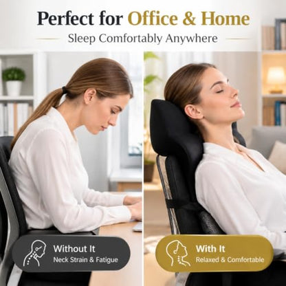 Office Chair Headrest, Adjustable Neck Support Pillow with Removable Washable Cover - Head Rest Attachment for Office Chairs and Wheelchairs, Neck Pillow for Desk Chair Napping (Grey) - color: Grey