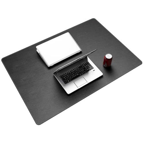 CENNBIE 39.4" x 27.5" Leather Desk Mat,Computer Mouse Pad XXL (Black) - color: Black, size: 39.4" x 27.5"