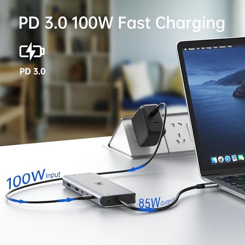 LIONWEI Docking Station Dual Monitor 4K, 13-in-1 USB C Dock for Laptop Mac - color: 13 IN 1(2 HDMI+DisplayPort)