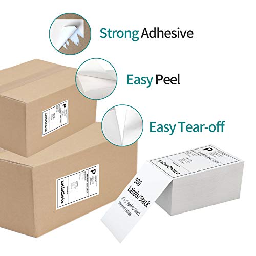 2000 Labels 4 x 6 3-Proof Commercial Grade Fanfold Direct Thermal Labels Compatible with Zebra, Rollo, Munbyn, 4 Stacks White Perforated Permanent Strong Adhesive Mailing Shipping Labels - color: Fanfold 4"x6"-2000 Labels