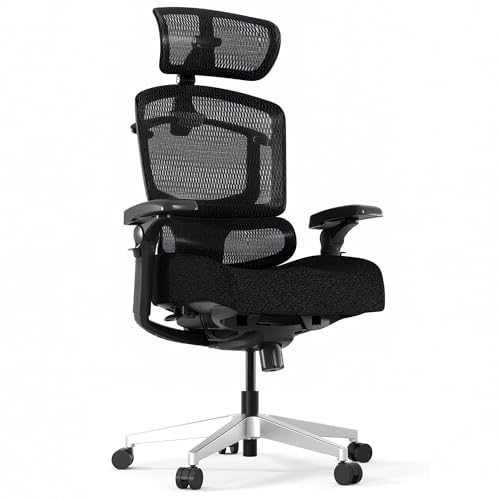 FLEXISPOT ErgoX-PRO Ergonomic Office Chair Black – Cloudtech Cushion, 5D Lumbar, 7D Armrests, 4D Headrest, 551LBS Capacity – Office, Gaming, Home - color: Cloudtech Black, size: Overall Depth 29"