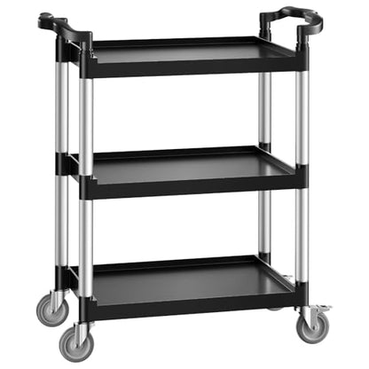VEVOR Utility Cart, 300 lbs Load Capacity, 3-Tier Utility Plastic Cart with 360° Swivel Wheels (2 with Brakes), 24.4 x 16.1-inch Food Service Cart for Warehouse, Office, Home, Restaurant, Kitchen - style: 3 Tier-300LBS
