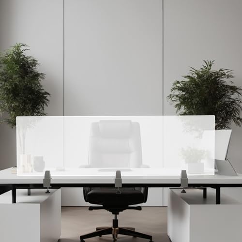 Acrylic Free Standing Screen, 60 x 18 Divider for Desk Privacy Home Office - size: 60" x 18" x 2"