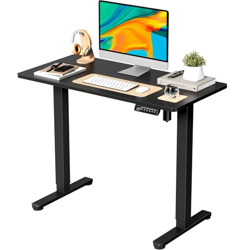 JOY worker Small Electric Stand Up Desk, 40" Whole Piece Height Adjustable - color: Black, size: 40" * 20"