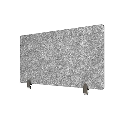 Stand Up Desk Store ReFocus Raw Clamp-On Acoustic Desk Divider Mounted Privacy Panel to Reduce Noise and Visual Distractions (Castle Gray, 47.25" x 16") - color: Castle Gray, size: 48" X 16"