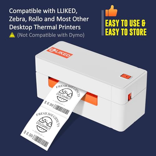 L LIKED 2" x 2" Direct Square Thermal Labels, Perforated QR Code and Barcode Labels & Compatible with Rollo, Zebra and Other Desktop Printers (10 Roll, 7500 Labels) - size: 2"x2"-10 Rolls
