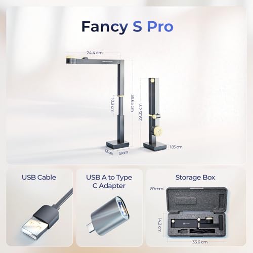 CZUR Fancy S Pro USB 12MP Document Camera for Teacher - Black