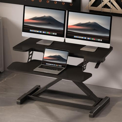 FLEXISPOT 32" Standing Desk Converter, Black - color: Black, size: 32"