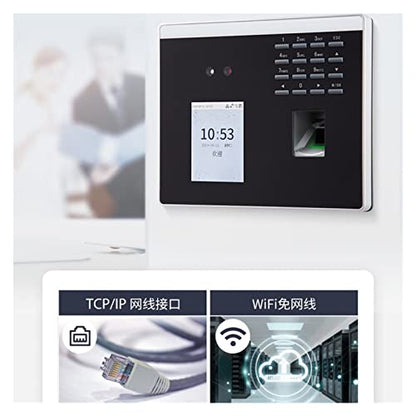 Time Clock, WiFi USB TCP/IP Dynamic Mask Face Facial Fingerprint Recognition Time Attendance Time Clock Door Access Control System for Business, Office(Xface100-id)