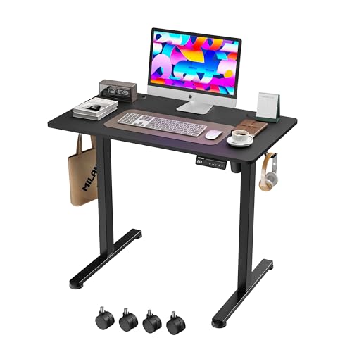 Monomi 35" x 24" Small Electric Standing Desk,Whole Piece Desktop,Black - color: Black, size: 35x24