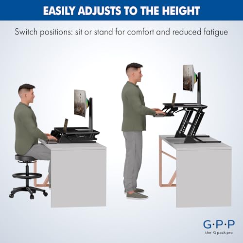36 Inch Standing Desk Converter, Adjustable Height - size: 36"