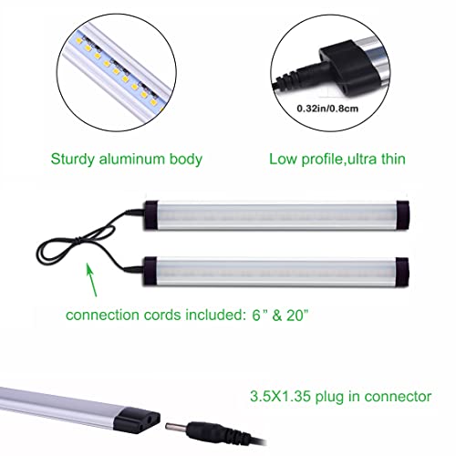 AIBOO LED Under Counter Light Rigid Bar Under Above Cabinet Plug in Kitchen Lights Linkable with Rocker Switch(4 Panels,Daylight White) - color: Daylight White, size: 4-Bar-Kit
