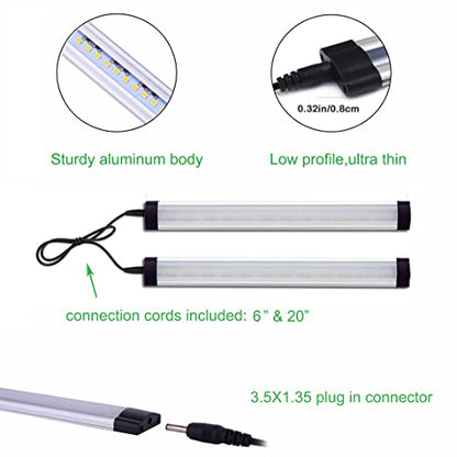AIBOO LED Under Counter Light Rigid Bar Under Above Cabinet Plug in Kitchen Lights Linkable with Rocker Switch(4 Panels,Daylight White) - color: Daylight White, size: 4-Bar-Kit