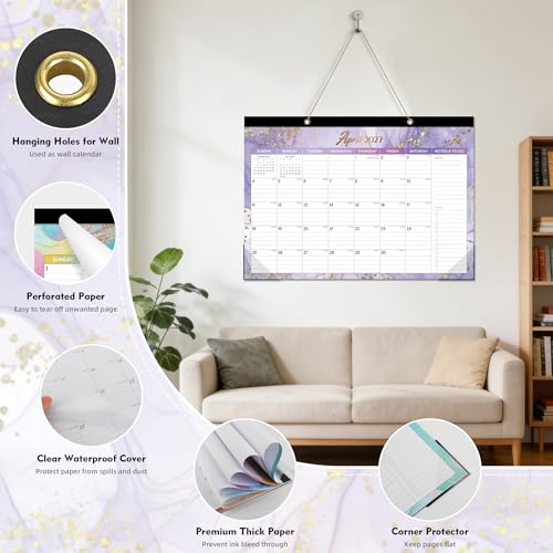 Tcamp Desk Calendar 2026-2027, Large Desktop/Wall Monthly Calendar - color: Light Blue, size: 17"x12"(Jul 2026-Dec 2027)