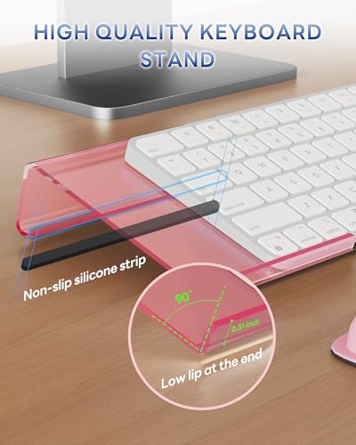 Laborio Computer Keyboard Wrist Rest, Keyboard Riser Stand for Desktop - color: Pink