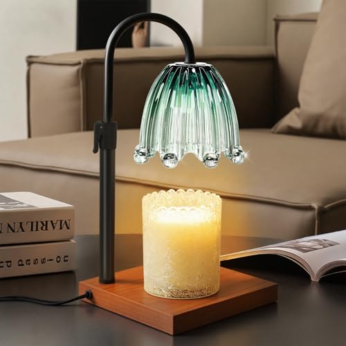 Candle Warmer Lamp with Timer,Birthday Gifts for Women| Dimmable and Height Adjustable Candle Wax Melts Warmer for Scented Jar Candles, Home Fragrance Decor, Christmas and Housewarming Gifts - color: Wood