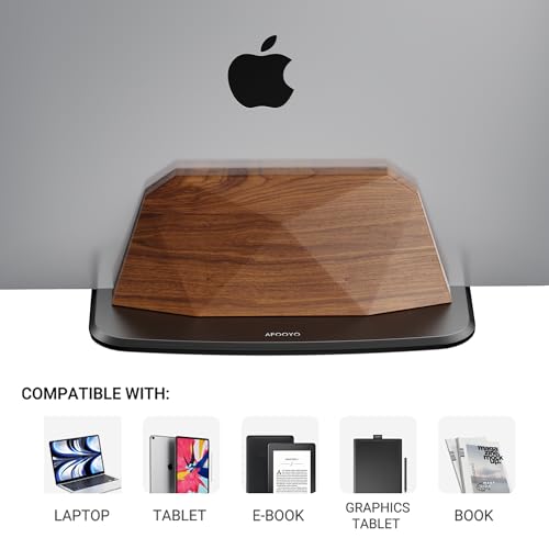 AFOOYO Vertical Laptop Stand - Dual Slots Walnut Adjustable Laptop Holder,Desktop Dock Compatible with All MacBook, Surface,Chromebook,Dell & More(Walnut) - color: Walnut