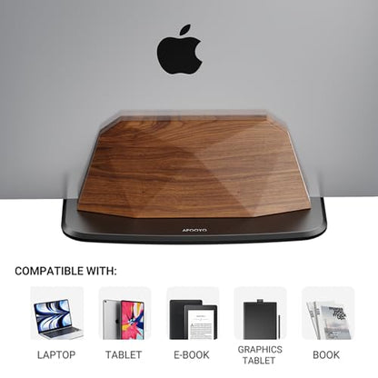 AFOOYO Vertical Laptop Stand - Dual Slots Walnut Adjustable Laptop Holder,Desktop Dock Compatible with All MacBook, Surface,Chromebook,Dell & More(Walnut) - color: Walnut