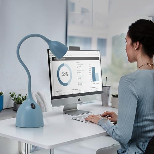 EJIAXIN Desk Lamp for College Dorm Room - LED Reading Light, Blue - color: Blue