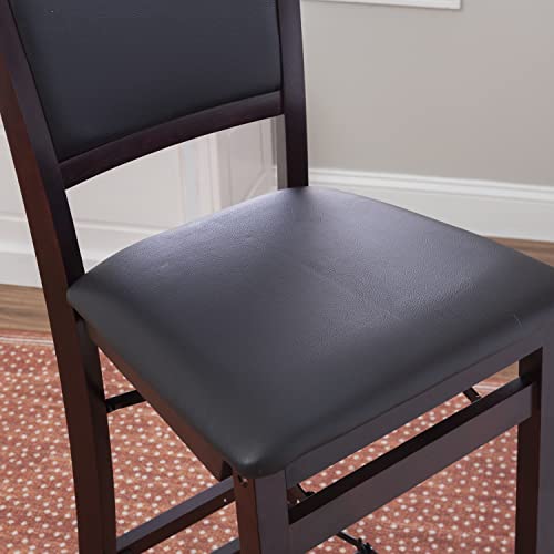 Linon Keira Pad Back Folding Bar Stool - color: Merlot/Brown, style: Bar Stool