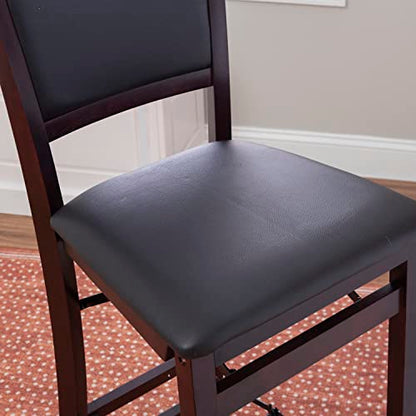 Linon Keira Pad Back Folding Bar Stool - color: Merlot/Brown, style: Bar Stool