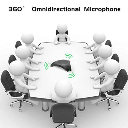 USB Conference Speakerphone with Omnidirectional 360 Microphone for 8-10 People, Intelligent DSP Noise Reduction for Video Meetings (Gray)