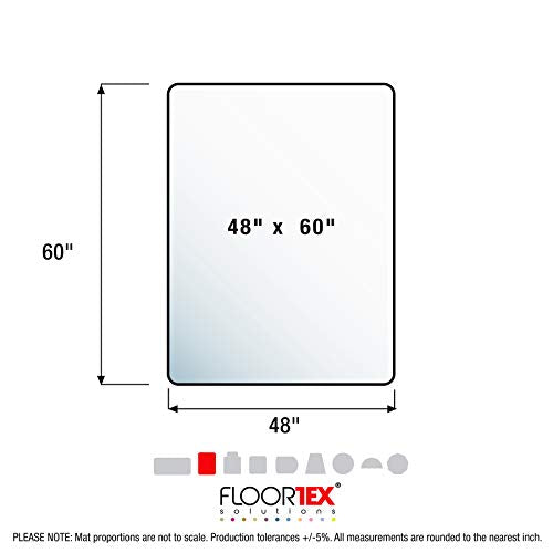 Floortex Valuemat Plus Chair Mat, 48" x 60", Designed for Low-Pile Carpet, Clear Polycarbonate (FR1115020ER) - size: 48" x 60"