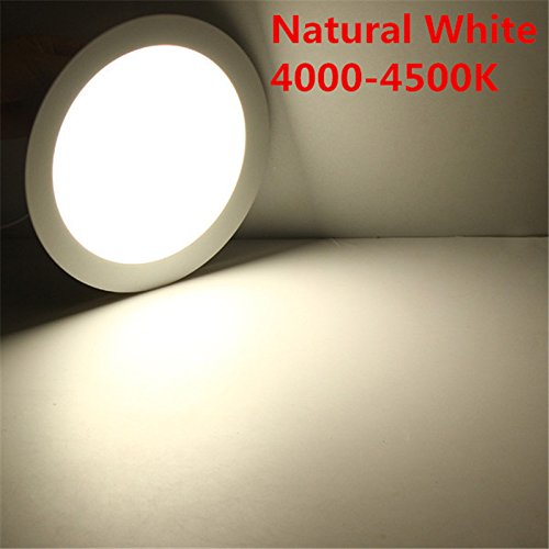 BSOD LED Panel Light 3W 4W 6W 9W 12W 15W 18W 24W Flat Lamp Round Ultra-Thin Recessed Ceiling Light Downlight Fixture Kit (Natural White, 9W) - color: Natural White, size: 9W