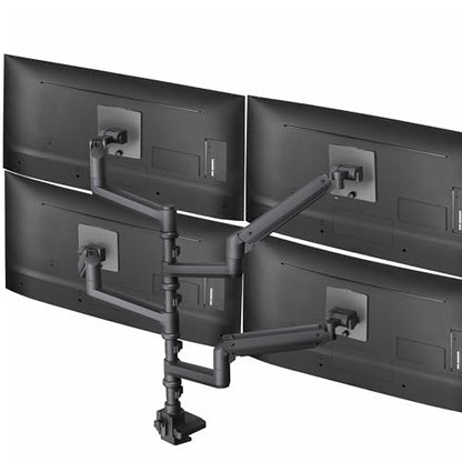 VIVO Pneumatic Arm Quad Ultrawide Monitor Extra Tall Desk Mount for Up to 49 inch Screens Individual Arm Capacity, Max 38 inch Screens for 4 Ultra Wides Up to 44 lbs, Black, STAND-V400D - size: Quad Mount, style: Desk Mount