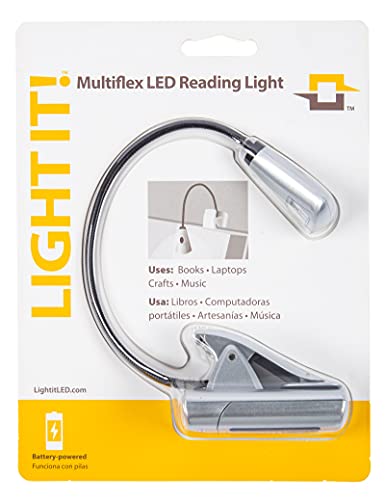 LIGHT IT! By Fulcrum, 20010-301 MultiFlex LED Reading Light, Silver, Single Pack