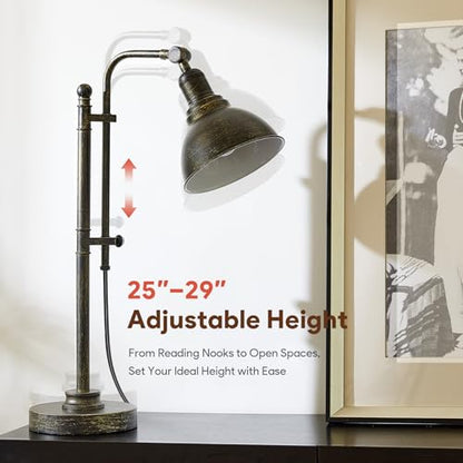 VONLUCE Rustic Desk Lamp, Adjustable Industrial Table Lamp for Home Office - color: Bronze