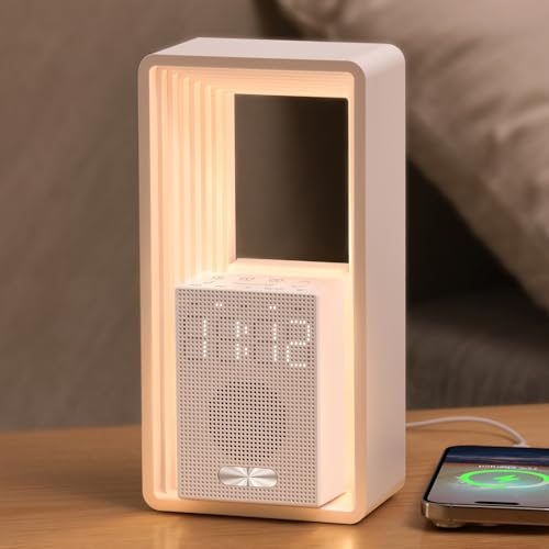 WILIT Digital Alarm Clock Sunrise, White Noise Sound Machine with Nightlight, 9 Sleep Aid Sounds Wake up Light for Heavy Sleepers, Dimmable Display, Snooze, USB Charging Port,Gifts for Women,Men,Teens - color: White