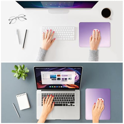 ITNRSIIET Mouse Pad Non-Slip Rubber Base Smooth Surface Stitched Edges Waterproof Durable Compatible with All Mice for Office & Gaming, Desk Accessory, 10.2x8.3x0.12 inch, Lavender - color: Gradient Lavender