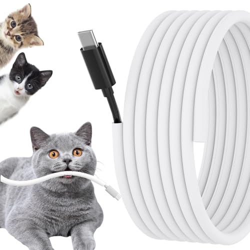 Cord Protectors from Pets No Chew, 10ft Wire Protector Cord Covers for Pets, Flexible Cable Sleeve Cord Management for TV/Computer/Electric Wires/Phone Charging Cables (White, 1/4") - color: White, size: 1/4"