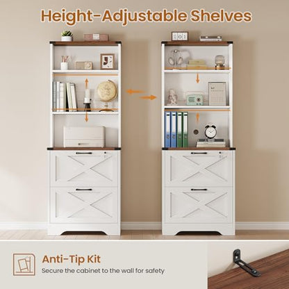 SEDETA 2 Drawer File Cabinet with Lock, Filing Cabinet for Home Office - color: White, size: 2 Drawers