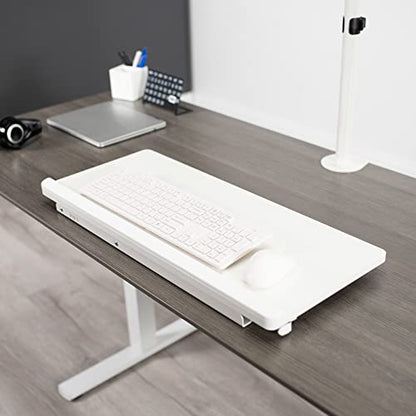 VIVO White 27 in Single Top Keyboard and Mouse Riser, DESK-V000PW - color: White