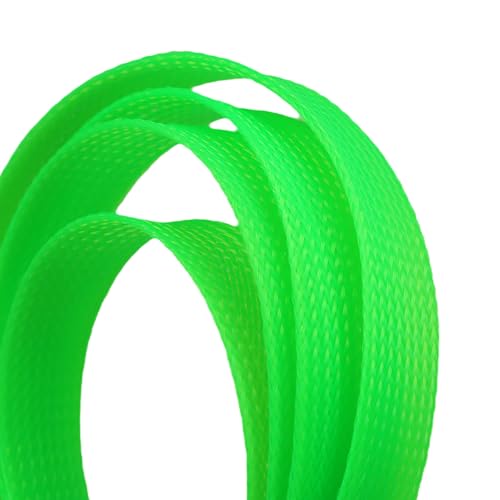 25ft PET Expandable Braided Cable Sleeve 1/3inch(8mm) Pet Braided Cable Sleeve for Audio Video Device Wire Automotive Wire (Green) - color: Green, size: 8mm"(1/3 inch)