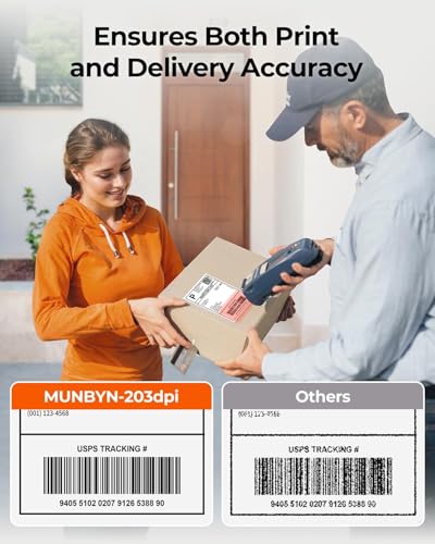 MUNBYN Bluetooth Thermal Label Printer, Wireless 4x6 Shipping Label Printer - color: White
