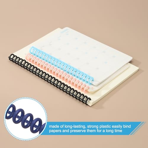 PATIKIL 8.5mm(1/3") Plastic Spiral Binding Coils, 30 Pcs Binding Spirals 20-25 Sheet Capacity Binding Spirals for Binding Paper Sheets, Dark Blue - color: Dark Blue, size: 8.5mm(1/3")