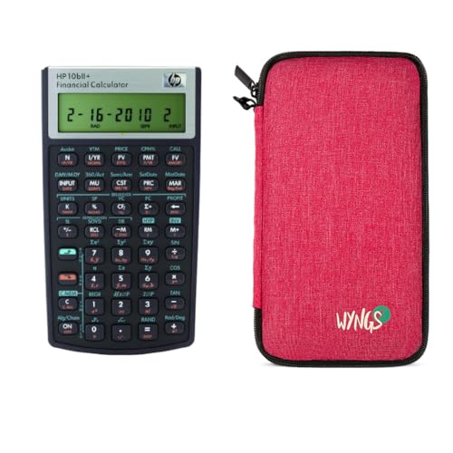 HP 10B II Plus/HP10BII+ Financial Scientific Calculator + WYNGS Protective Case Pink - color: pink