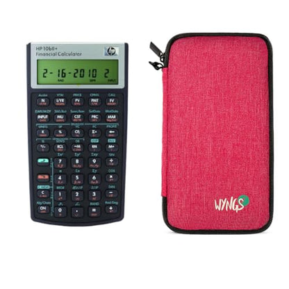 HP 10B II Plus/HP10BII+ Financial Scientific Calculator + WYNGS Protective Case Pink - color: pink